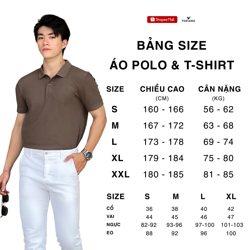 Áo Polo Nam TORANO chất thoáng khí thoải mái vải cotton trơn BASIC ESTP038