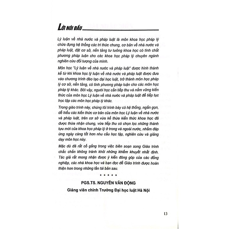 Sách - Giáo Trình Lí Luận Chung Về Nhà Nước Và Pháp Luật