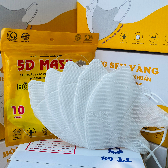 Thùng 200c Khẩu Trang 5D Bông Sen Vàng