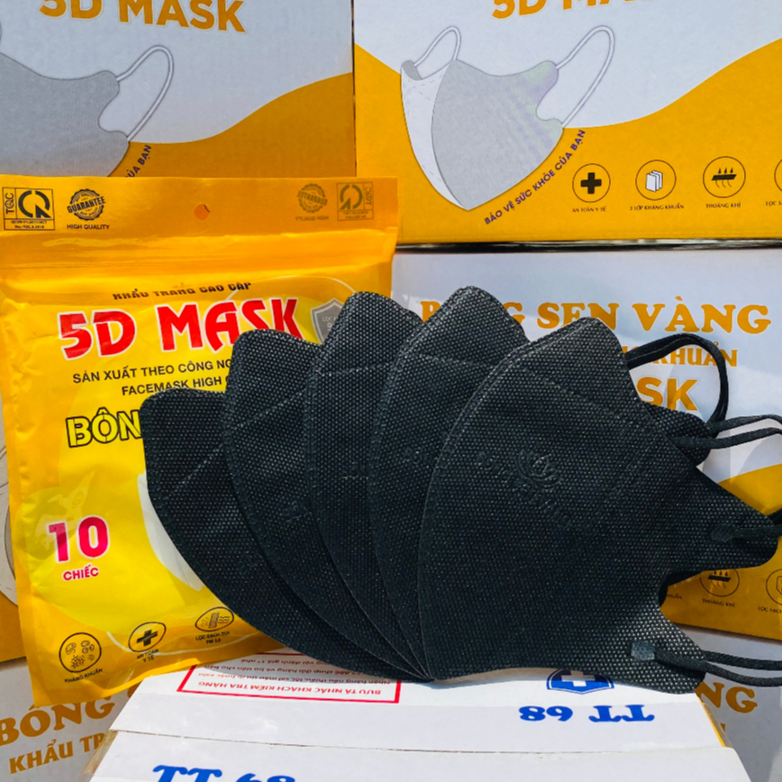 Thùng 200c Khẩu Trang 5D Bông Sen Vàng