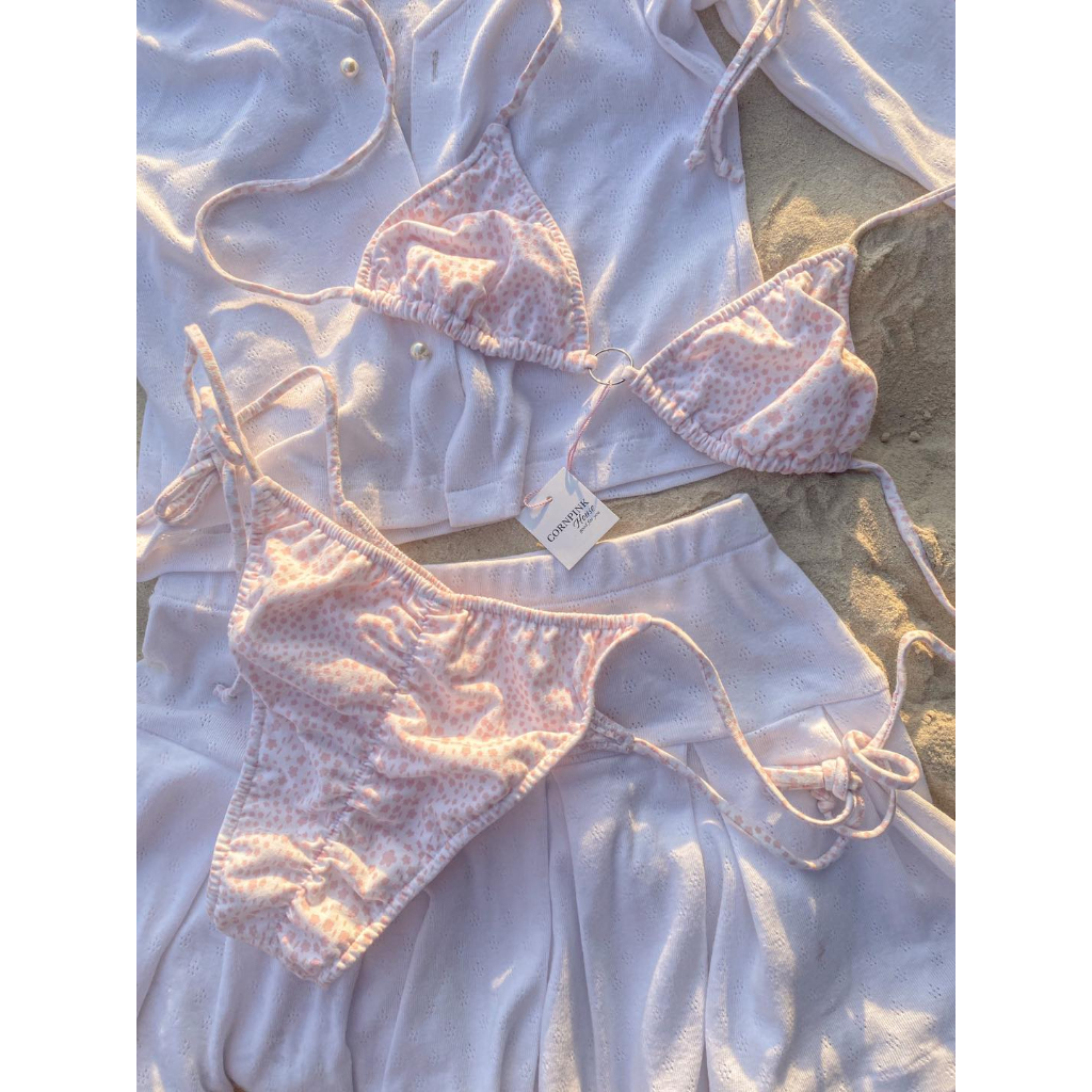 Cornpink House ❥ 𝓙𝓮𝓷𝓷𝓲𝓮 | Bộ đồ bơi bikini hai mảnh | Kèm mút | Chân váy màu tím kèm quần | Đồ bơi nữ mùa hè