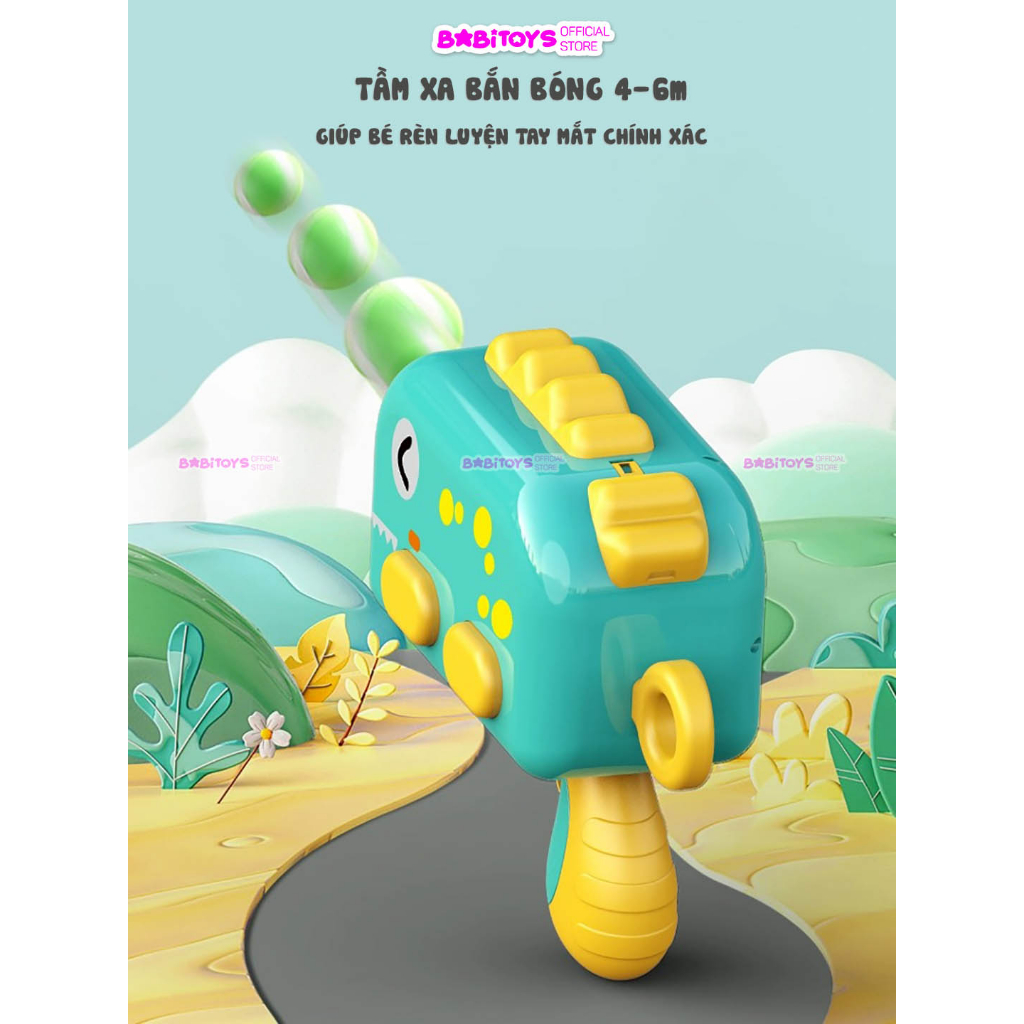 Đồ chơi súng ném bóng dính , súng bắn phi tiêu cho bé kèm bảng phi tiêu, khủng long bắn bong cho bé