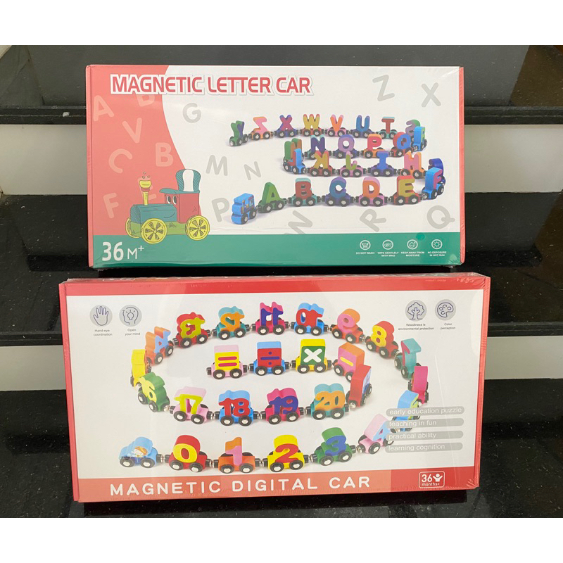 Đoàn Tàu Nam Châm Kéo Chữ Và Số Bằng Gỗ KidsStore, Đồ Chơi Giáo Dục Gỗ Montessori Cho Bé Phát Triển Trí Tuệ Hàng Loại 1