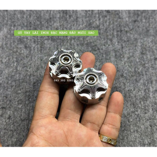 Gù tay lái inox đặc nguyên khối đầu ngôi sao cho vision 2015 - 2020 / vario / ab