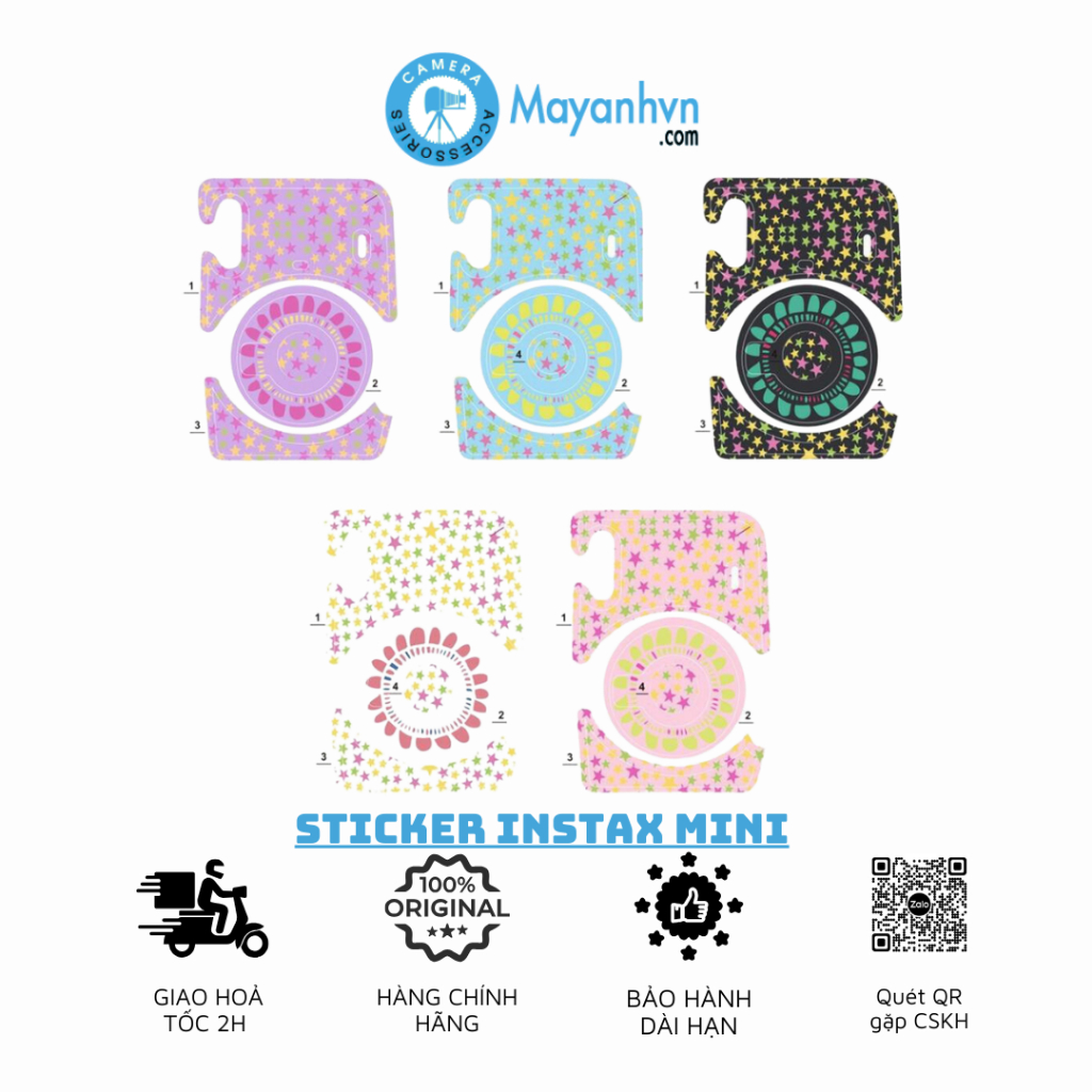 Sticker Instax Mini - Miếng Dán Thân Máy Ảnh Fujifilm Instax Mini 11- Màu Ngẫu Nhiên