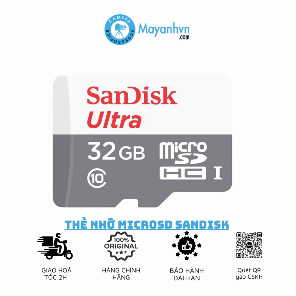 Thẻ Nhớ MicroSD Sandisk Ultra 32gb 100mb/s
