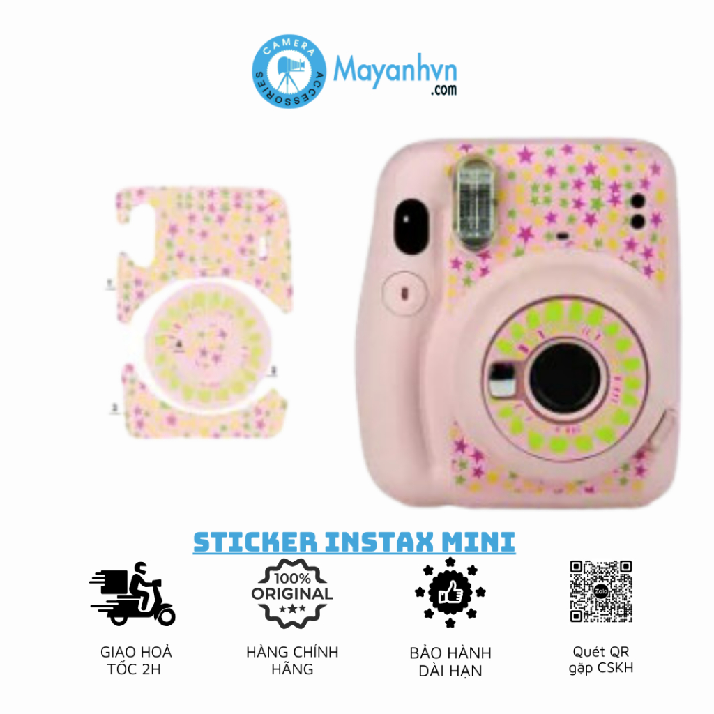 Sticker Instax Mini - Miếng Dán Thân Máy Ảnh Fujifilm Instax Mini 11- Màu Ngẫu Nhiên