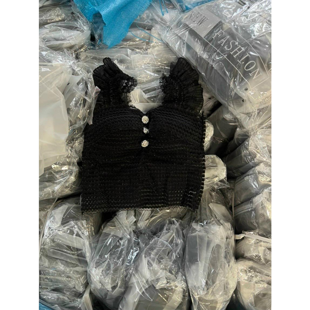 Áo bra ren lưới nhún _Bra Cúc Đá