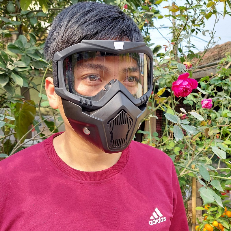 Mặt nạ bảo hộ hàn xì cơ khí chống tia sáng gây hại cho mắt đeo êm không bị mờ hơi