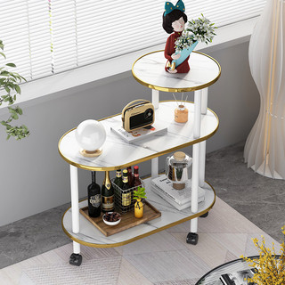Bàn trà sofa phòng khách mặt đá vân 2 tầng có bánh xe, bàn cà phê ban công, ngoài trời