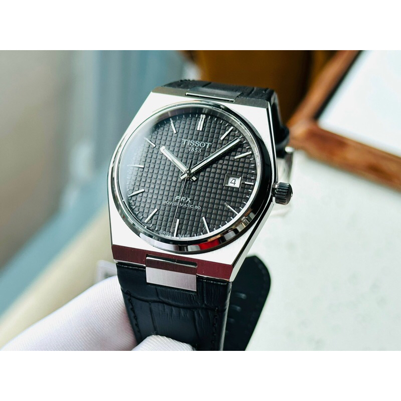 Đồng hồ nam dây da Tissot PRX Powermatic 80 T137.407.16.051.00