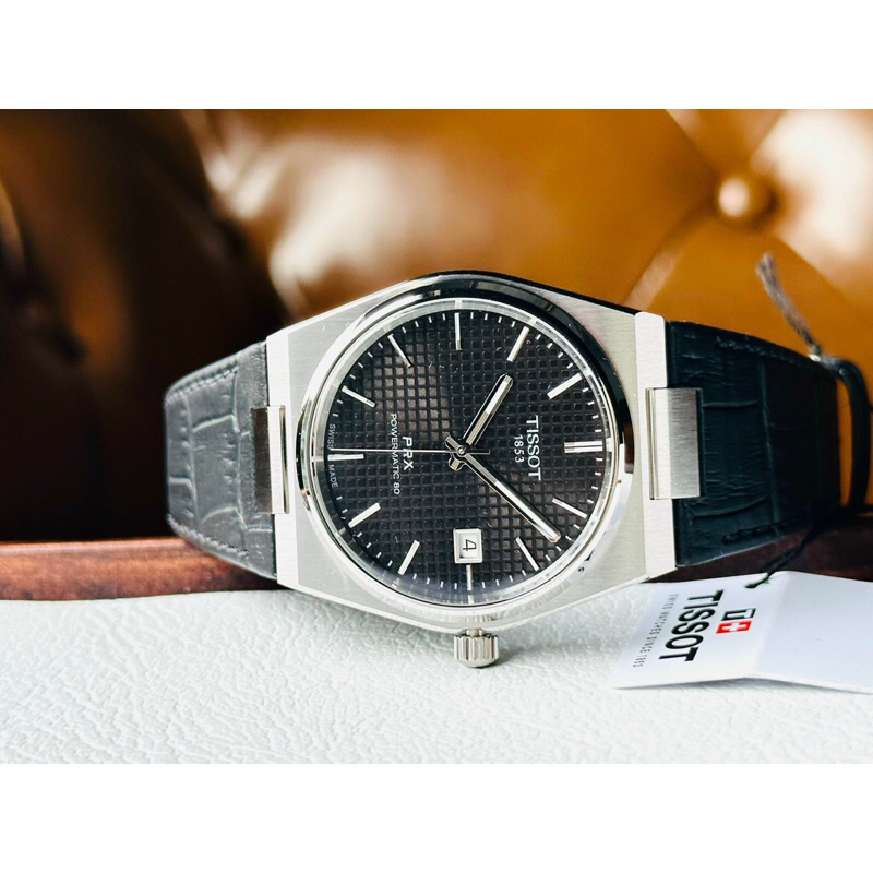 Đồng hồ nam dây da Tissot PRX Powermatic 80 T137.407.16.051.00