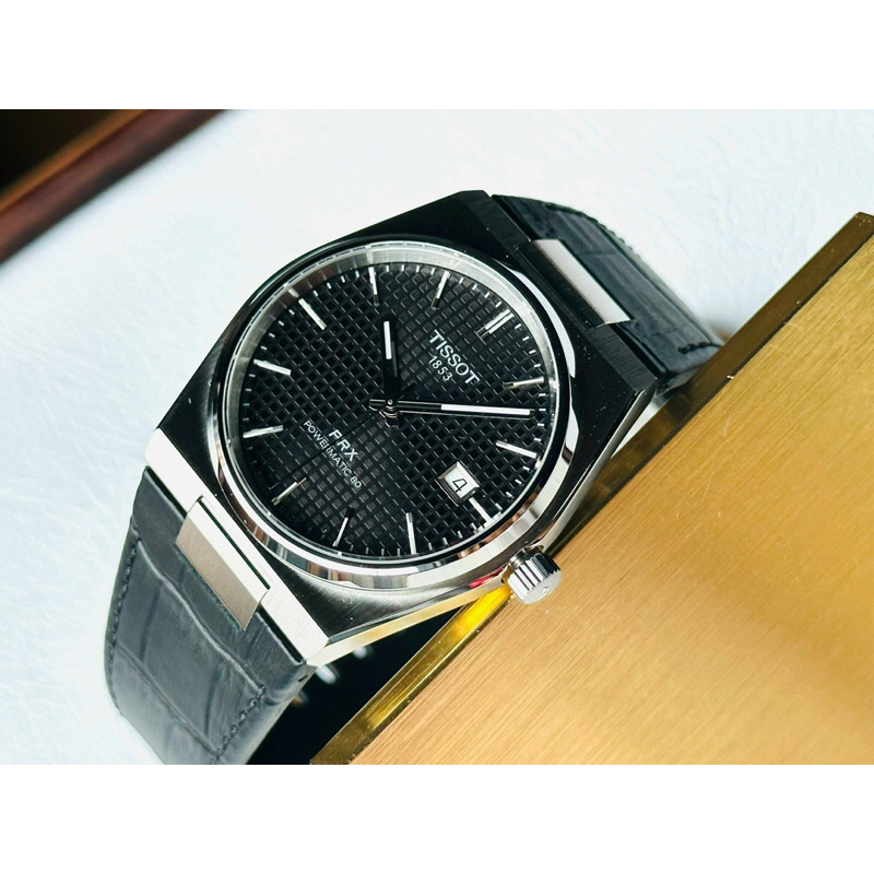 Đồng hồ nam dây da Tissot PRX Powermatic 80 T137.407.16.051.00