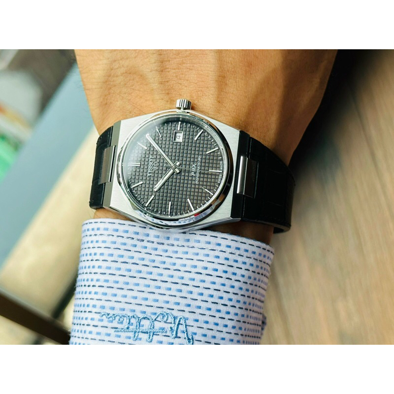 Đồng hồ nam dây da Tissot PRX Powermatic 80 T137.407.16.051.00