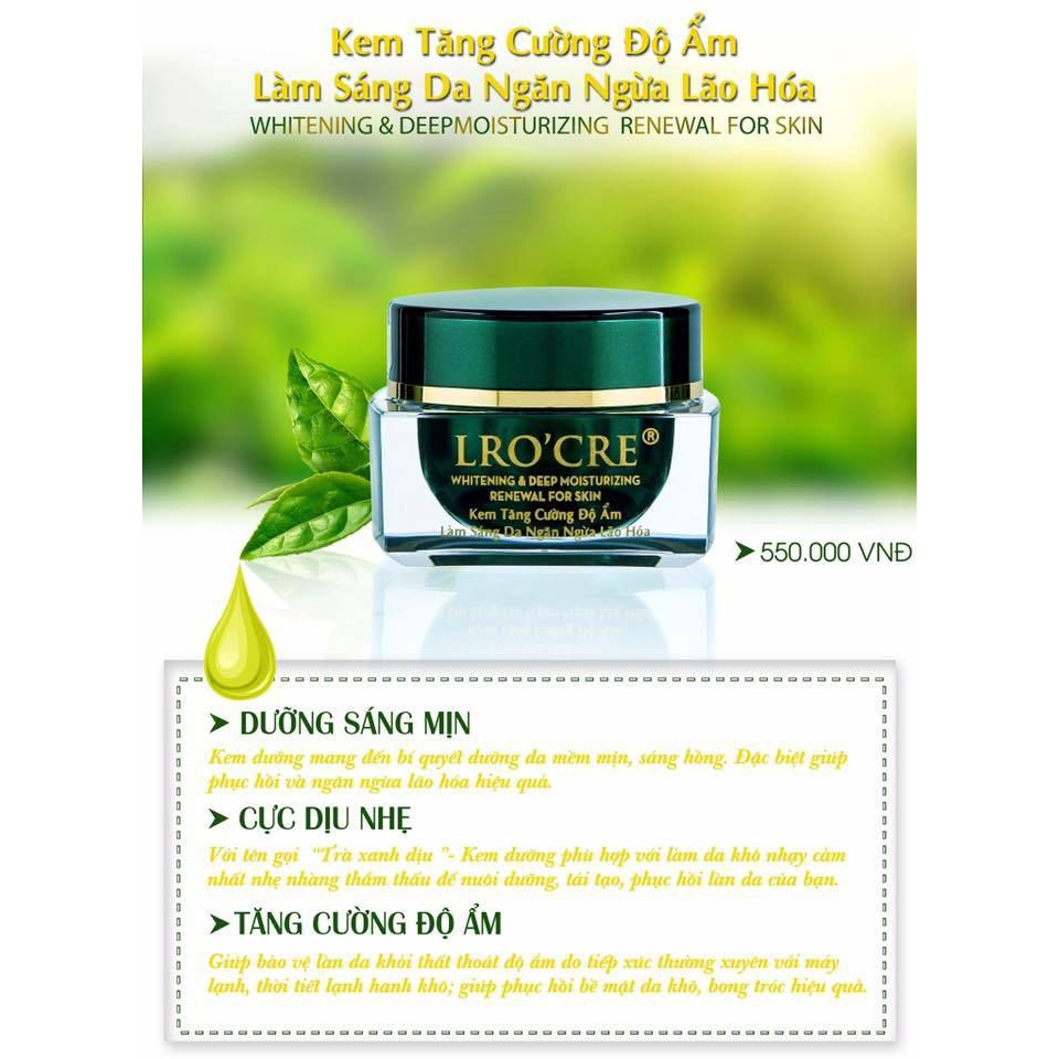 Kem Lrore Dưỡng Da Mặt Baby Skin /Trà xanh chính hãng