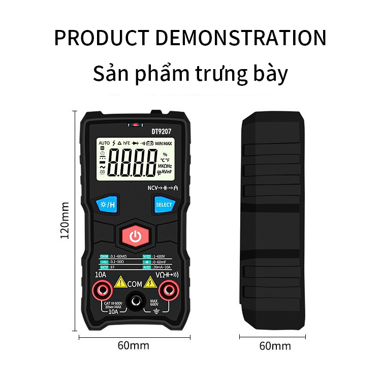 Đồng hồ vạn năng kỹ thuật số thông minh Thợ điện chính xác cao Điện áp hiện tại Capacitor Chống cháy Trang chủ Sửa chữa