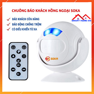 Chuông báo động báo khách chống trộm có điều khiển từ xa không dây cảm biến hồng ngoại chuyển động SOAK- SF23
