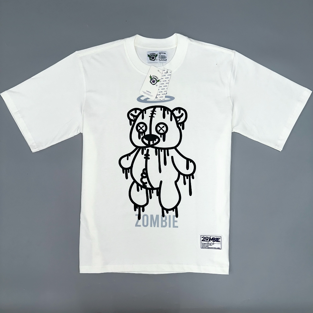Áo thun Zombie Club x PAMIN Bear Angel vải thun cotton 100% định lượng 250gsm ZB024
