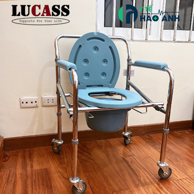 Ghế bô vệ sinh có bánh xe Lucass G696/VG6  gấp gọn