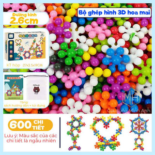 Bộ lắp ráp khối 3D hình hoa mai 600 chi tiết lắp ghép - Edukids đồ chơi giáo dục