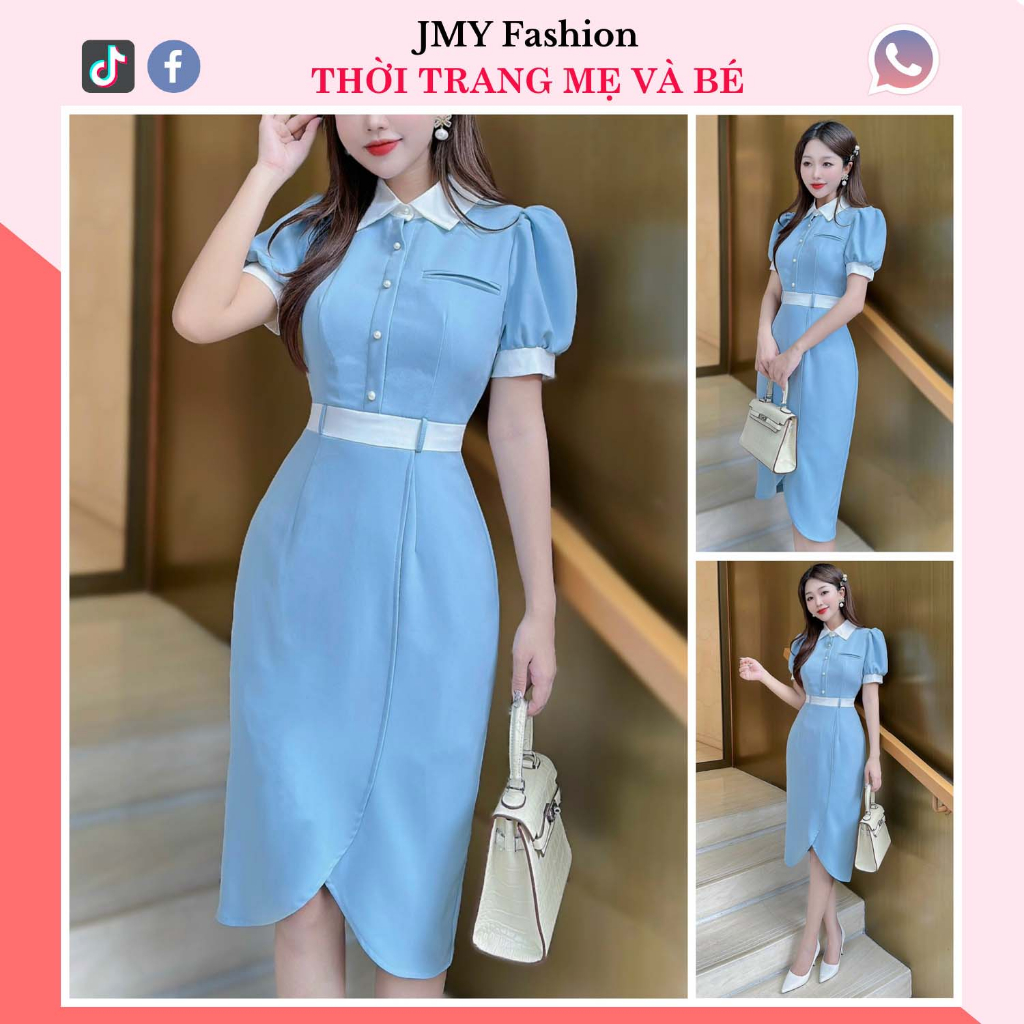 váy đầm bút chì xanh nữ tính