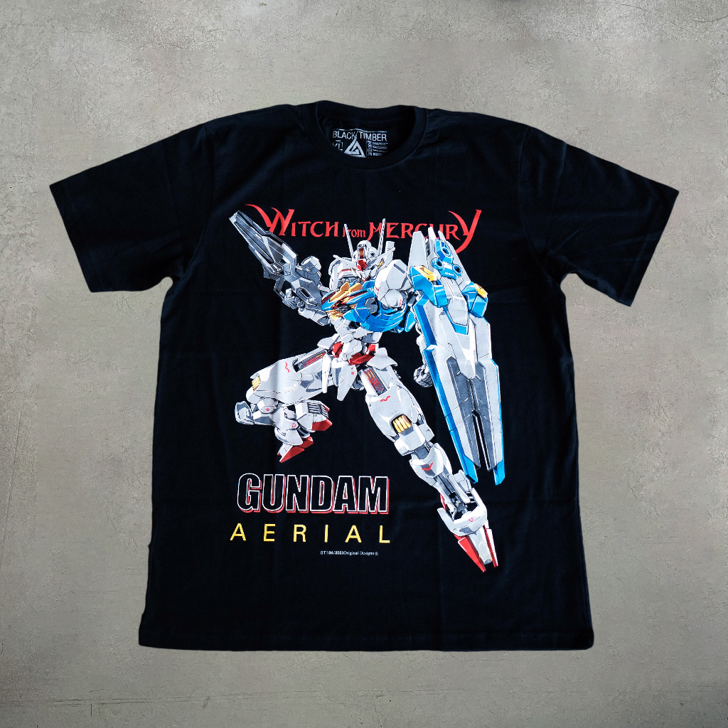 Áo thun đen cotton oversize Nam/Nữ in hình Gundam - Gundam unicorn, Gundam rx, Gundam aerial