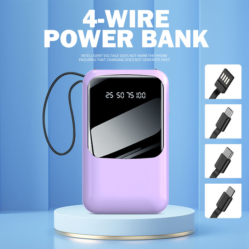 Power Bank 20000mAh ngân hàng điện 4 dây sạc nhanh với khối lượng lớn cho iphone,Android,tablete,điện thoại thông minh
