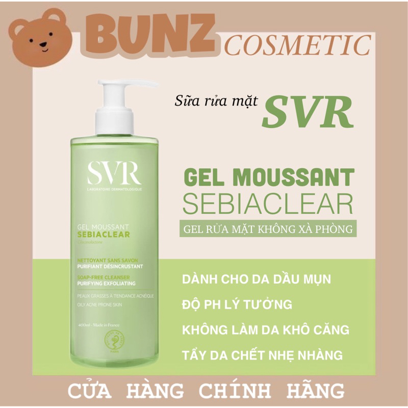 [Kèm bill] Sữa rửa mặt SVR Sebiaclear Gel Moussant