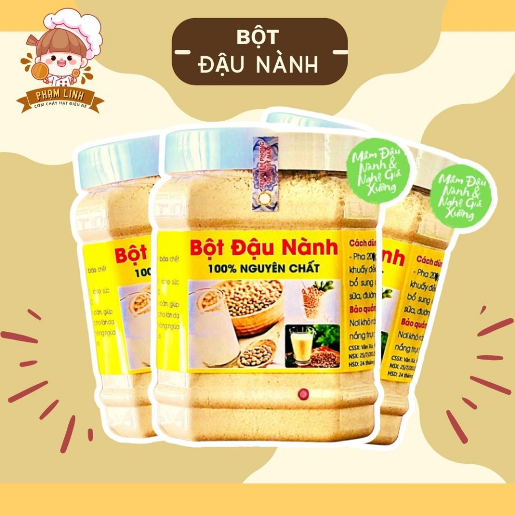 Bột đậu nành rang xay nguyên chất 500g - Bột đậu nành chất lượng cao chính hãng hộp 500g