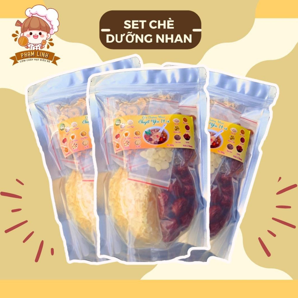 Set Chè Dưỡng Nhan Tuyết Yến 14 Vị 100% Organic - Túi 400gr Chè Dưỡng Nhan Nhiều Vị