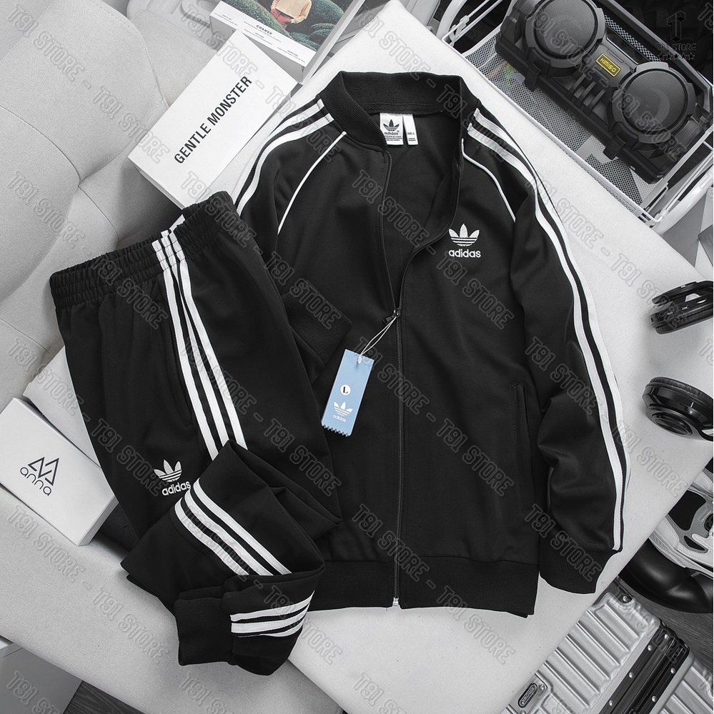 Bộ thể thao nam thu đông AdidaS, Áo khoác gió thể thao dài tay Adidas 3 sọc, chất vải Poly 4 màu chất đẹp form rộng.