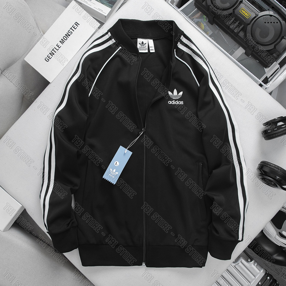 Bộ thể thao nam thu đông AdidaS, Áo khoác gió thể thao dài tay Adidas 3 sọc, chất vải Poly 4 màu chất đẹp form rộng.