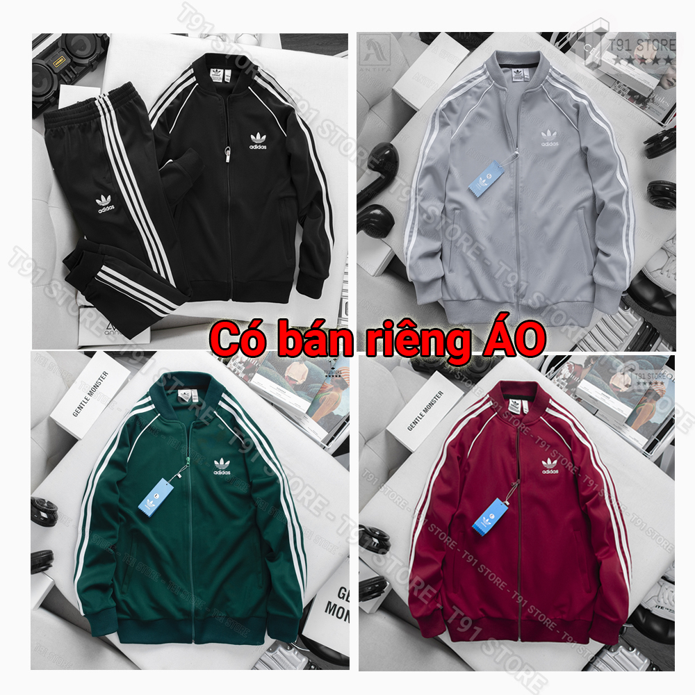 Bộ thể thao nam thu đông AdidaS, Áo khoác gió thể thao dài tay Adidas 3 sọc, chất vải Poly 4 màu chất đẹp form rộng.
