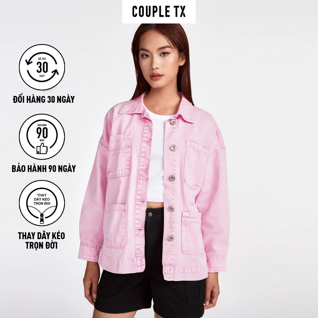 Áo Khoác Khakis Nữ Couple TX Overshirt Oversize WOF 2031