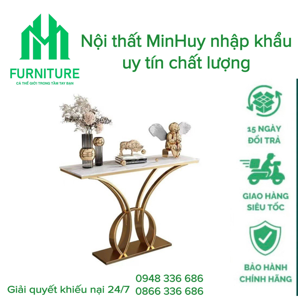 Kệ đứng console chân sắt sơn tĩnh điện mặt đá ceramic cao cấp CS06