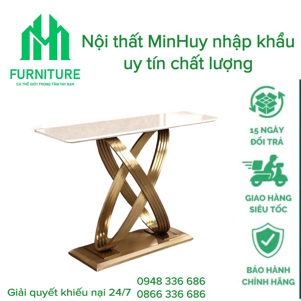 Kệ đứng console chân sắt sơn tĩnh điện mặt đá ceramic cao cấp CS08