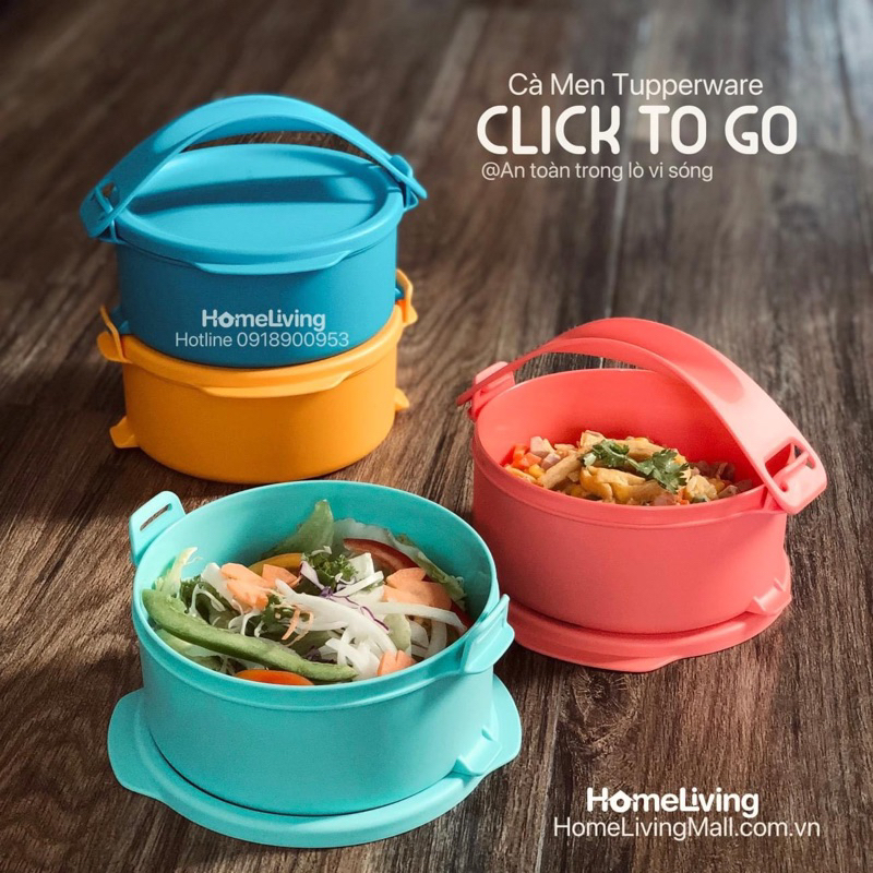 Bộ hộp cơm small round Click to go Tupperware