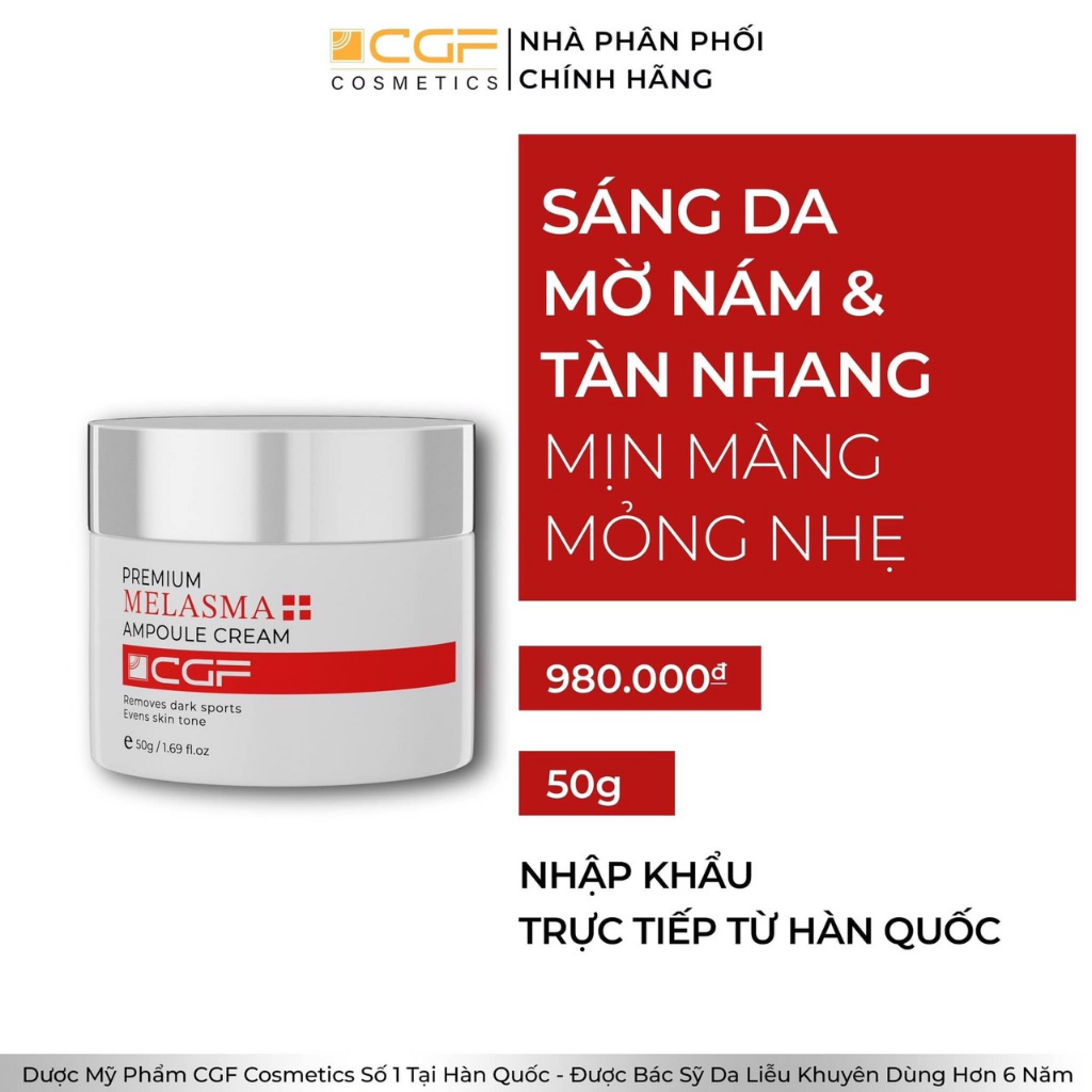 Kem Nám Anh Đào CGF; hạn tới 5/2026) Melasma Ampoule Cream - Dưỡng Trắng Da, Giảm Nám, Tàn Nhang