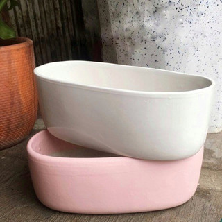 Chậu sứ Bát Tràng Hình Oval trồng cây Để Bàn, Cây Nội Thất, Sen Đá, Xương rồng, Cây Bonsai