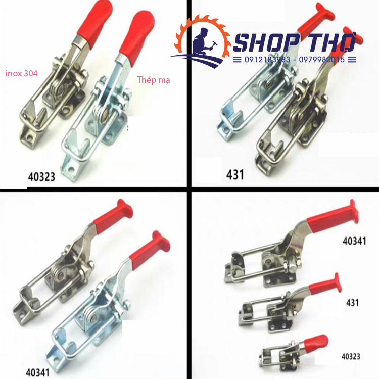 Sập nhanh GH431 sắt mạ và INOX 304 tay cầm chữ T