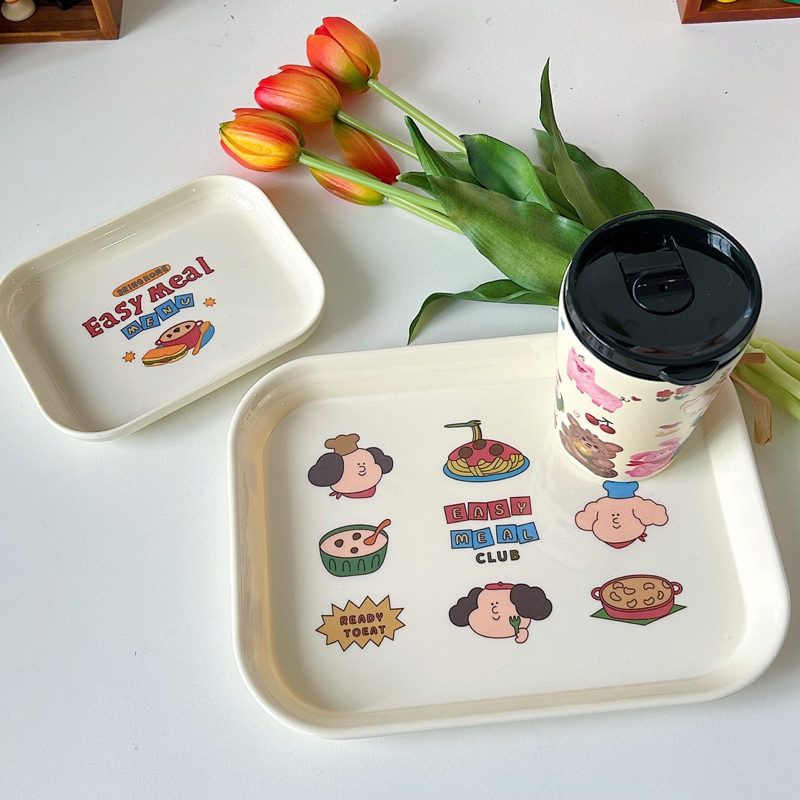 Mâm nhựa style hàn để bánh nước