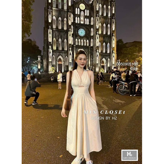 Đầm maxi khoét ngực lưng phối dây chéo sang trọng VIENS STORE