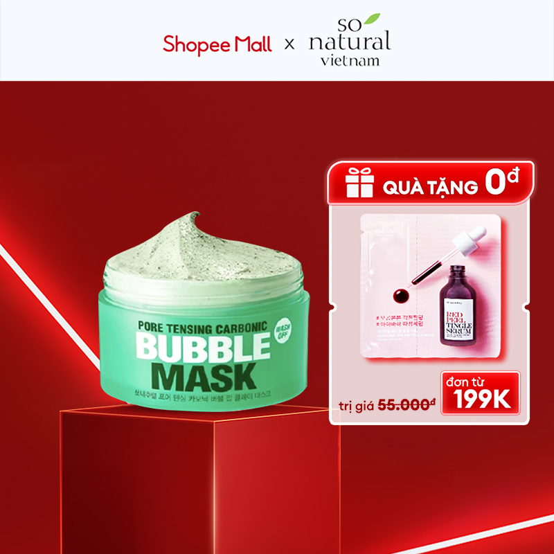 Mặt Nạ Bong Bóng Thải Độc Da So Natural Pore Tensing Carbonic Bubble Mask 130g