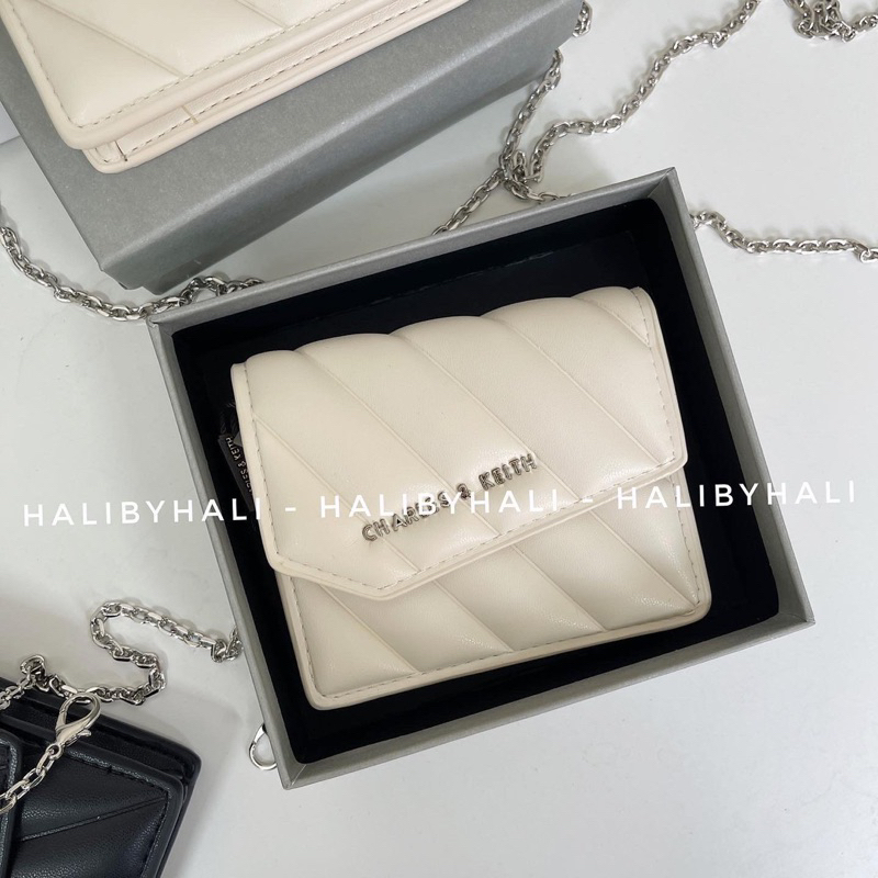 Ví cnk mini da trám kèm dây xích đeo chéo thời trang phối đồ siêu xinh