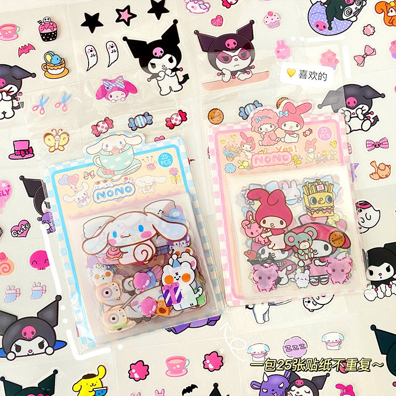 Bộ 25 Tấm Sticker Gấu Dâu , Hoạt Hình