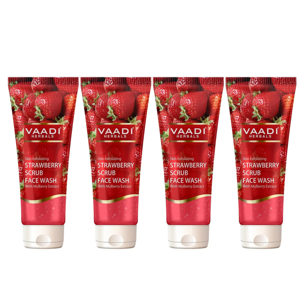 Sữa Rửa Mặt Tẩy Da Chết VAADI Herbals 60ml Triết Xuất Dâu Tây Hỗ trợ Cấp Ẩm Sáng Da | Lê Bằng Vân