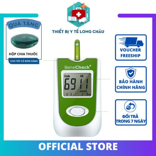 Máy đo acid uric BeneCheck, kiểm tra đo lường tỉ lệ acid uric hiệu quả, độ chính xác cao, máy chạy tự động dễ sử dụng