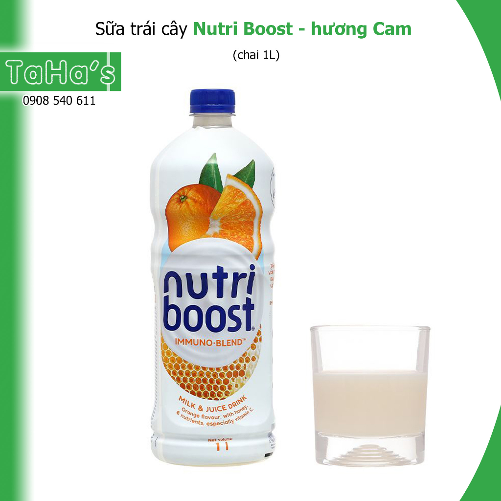 Sữa trái cây Nutriboost hương cam, dâu 1 lít cung cấp cho cơ thể lượng protein, chất béo, và dồi dào các vitamin