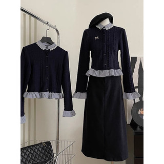 Áo sơ mi len xinh cổ tàu viền bèo xinh - order
