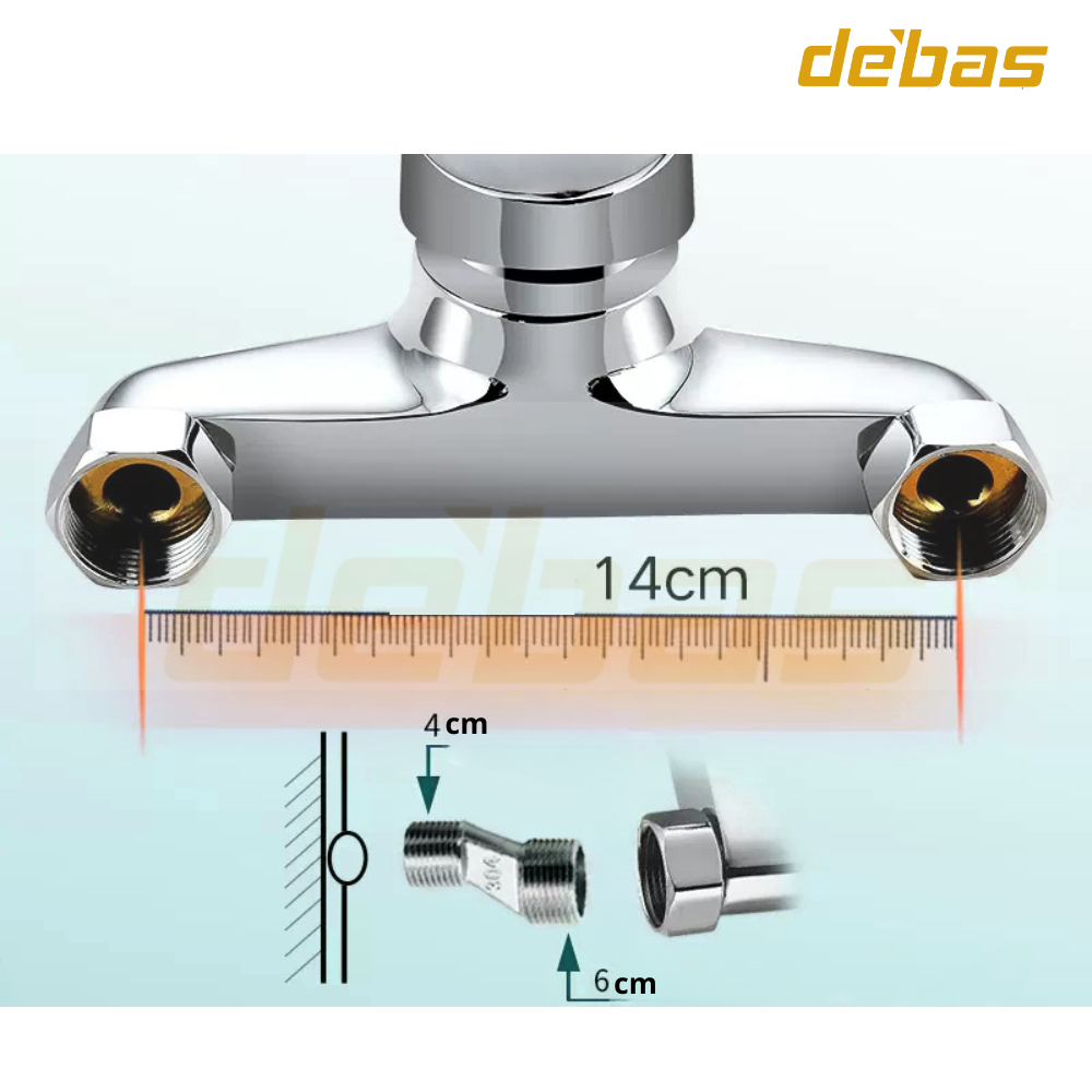 Bộ vòi sen tắm nóng lạnh cao cấp đồng mạ crom bảo hành 36 tháng chính hãng Debas V5318